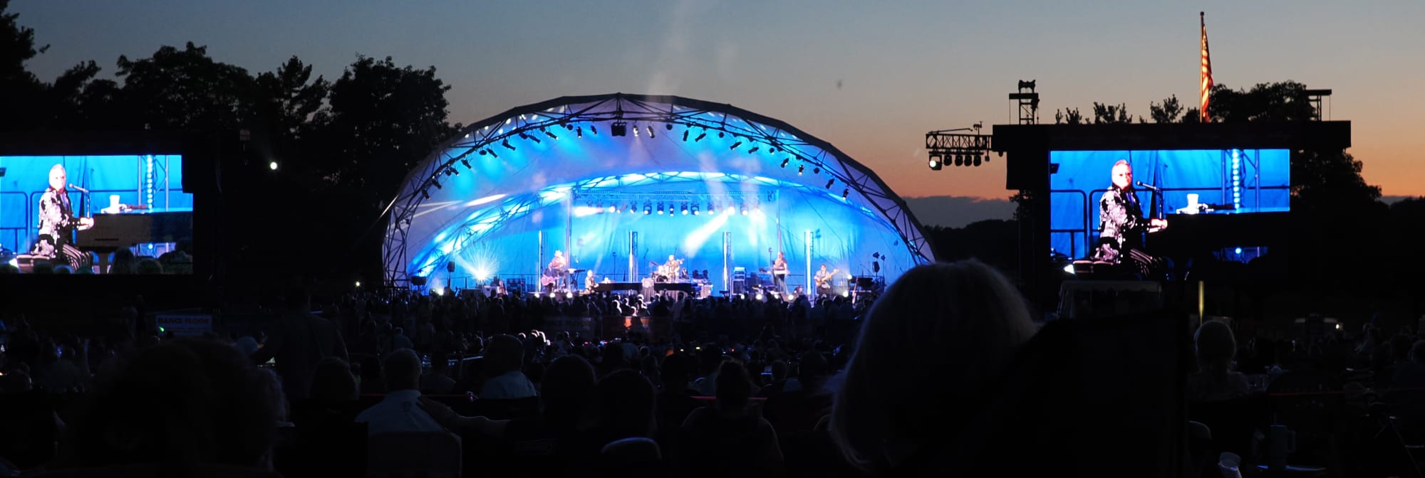 outdoor concert venue at sunset Boston